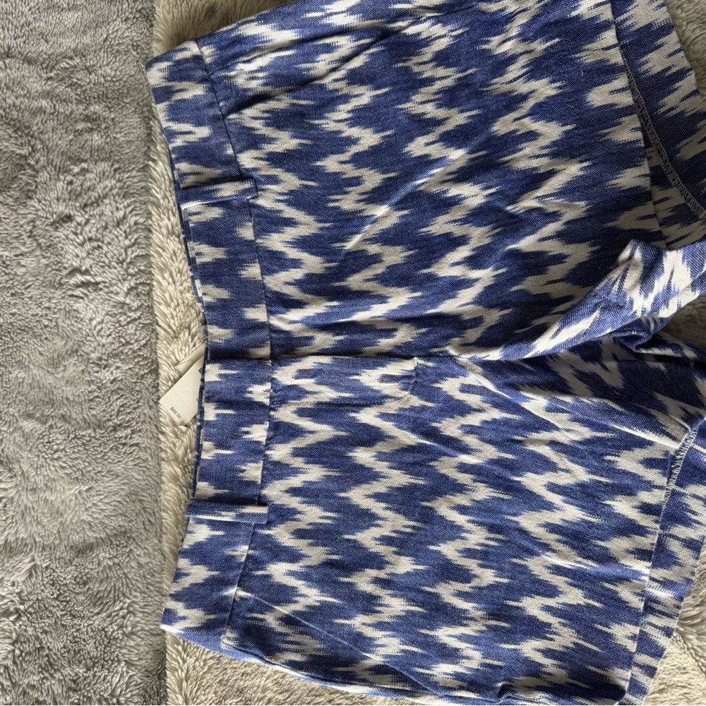 Blue and White Patterned Shorts